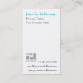 シックな基本的なモダンなTurqoiseビジネスプロフェッショナル 名刺 (裏面)