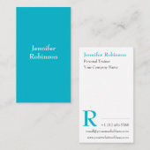 シックな基本的なモダンなTurqoiseビジネスプロフェッショナル 名刺 (正面/裏面)