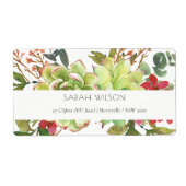 シックな多肉デザートカボスレッドフローラアドレス ラベル (正面)