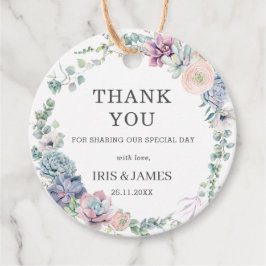 シックな多肉植物フローラ結婚の緑の感謝 フェイバータグ