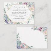 シックな多肉植物フローラ結婚グリーン詳細 エンクロージャーカード (正面/裏面)