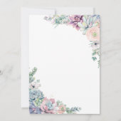 シックな多肉植物フローラ緑の幾何結婚性 招待状 (裏面)