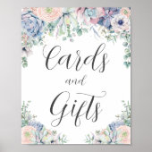 シックな多肉赤面フローラウェディングカードギフト ポスター (正面)