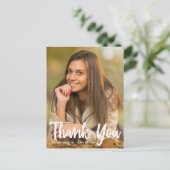 シックな大学院写真ありがとう卒業 ポストカード (スタンド正面)