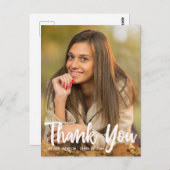 シックな大学院写真ありがとう卒業 ポストカード (正面/裏面)