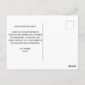 シックな大学院写真ありがとう卒業 ポストカード (裏面)