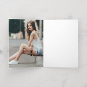 シックな大学院写真卒業ありがとう金ゴールド 箔グリーティングカード (内側レイダウン)