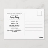 シックな大学院写真2025卒業発表 ポストカード (裏面)