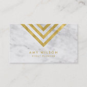 シックな大理石とフェイク金ゴールド幾何学模様 名刺 (正面)