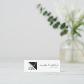 シックな大理石とホイルの幾何学的 スキニー名刺 (スタンド正面)