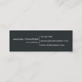 シックな大理石とホイルの幾何学的 スキニー名刺 (裏面)