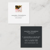 シックな大理石とホイルの幾何学的 スクエア名刺 (正面/裏面)