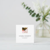 シックな大理石とホイルの幾何学的 スクエア名刺 (スタンド正面)