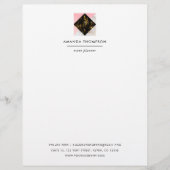 シックな大理石とホイルの幾何学的 レターヘッド (正面)