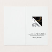 シックな大理石とホイルの幾何学的 名刺 (外部フラット)