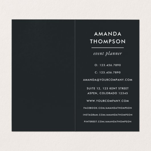 シックな大理石とホイルの幾何学的 名刺 (内部フラット)