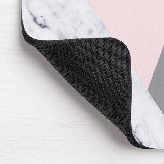 シックな大理石のピンクの灰色の抽象芸術のマウスパッド マウスパッド (コーナー)