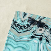 シックな大理石の渦巻きミントアクアブルーの水リップル ビーチタオル (インサイチュ)