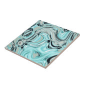 シックな大理石の渦巻きミント海海の青い波 タイル (側面)