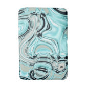 シックな大理石の渦巻きミント海海の青い波 バスマット (正面縦)