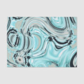 シックな大理石の渦巻きミント海海の青い波 薄葉紙 (正面)