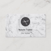 シックな大理石の質の美容師の名刺 名刺 (正面)