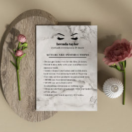 シックな大理石まつ毛ブラウバーアフターケアの指示 名刺