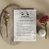 シックな大理石まつ毛ブラウバーアフターケアの指示 名刺