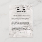 シックな大理石まつ毛ブラウバーアフターケアの指示 名刺 (正面)