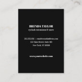 シックな大理石まつ毛ブラウバーアフターケアの指示 名刺 (裏面)