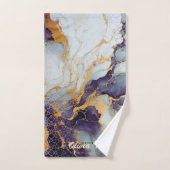 シックな大理石金ゴールドグレーパープルアガテバスタオル バスタオルセット (ハンドタオル)
