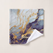 シックな大理石金ゴールドグレーパープルアガテバスタオル バスタオルセット (ウォッシュタオル)