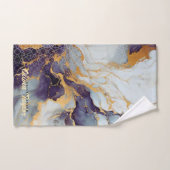 シックな大理石金ゴールドグレーパープルアガテバスタオル バスタオルセット (ハンドタオル)