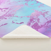 シックな大理石 | きらびやかなグレームバイオレットパープルブルーグラデーションー シェルパブランケット (3/4)