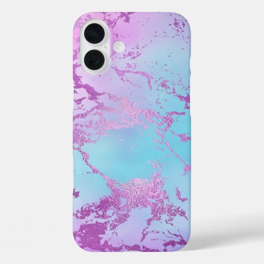 シックな大理石 | きらびやかなグレームバイオレットパープルブルーグラデーションー Case-Mate iPhoneケース (裏面)