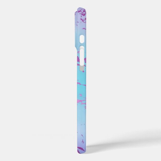 シックな大理石 | きらびやかなグレームバイオレットパープルブルーグラデーションー Case-Mate iPhoneケース (裏面 / 左)