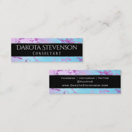 シックな大理石 | グリッジグラムパープルアンドブルーブランディング スキニー名刺