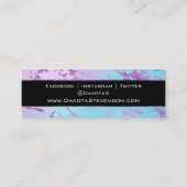 シックな大理石 | グリッジグラムパープルアンドブルーブランディング スキニー名刺 (裏面)