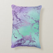 シックな大理石 | ラベンダーパープルとミントグリーン アクセントクッション (裏面(縦))