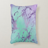 シックな大理石 | ラベンダーパープルとミントグリーン アクセントクッション (正面(垂直))