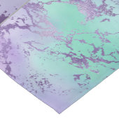 シックな大理石 | ラベンダーパープルとミントグリーン ショートテーブルランナー (コーナー)