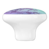 シックな大理石 | ラベンダーパープルとミントグリーン セラミックノブ (側面)