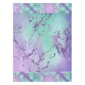 シックな大理石 | ラベンダーパープルとミントグリーン テーブルクロス (正面)