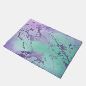 シックな大理石 | ラベンダーパープルとミントグリーン ドアマット (アングル)