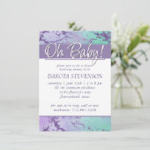 シックな大理石 | ラベンダーパープルとミントグリーン 招待状 (スタンド正面)