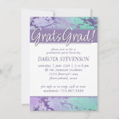 シックな大理石 | ラベンダーパープルとミントグリーン 招待状 (正面)