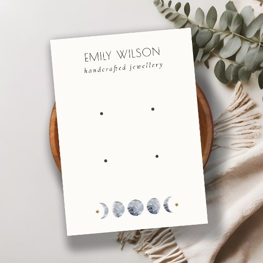 シックな天月の水色2イヤリングディスプレイ 名刺