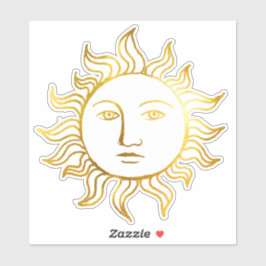 シックな天空レトロゴールデンフォイルヴィンテージウィッチサン シール