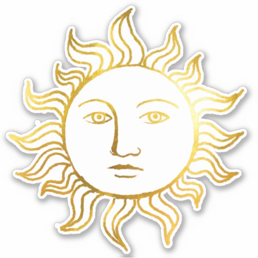 シックな天空レトロゴールデンフォイルヴィンテージウィッチサン シール (正面)