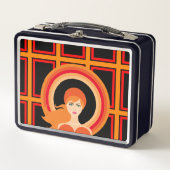 シックな女の子かわいい メタルランチボックス (正面)